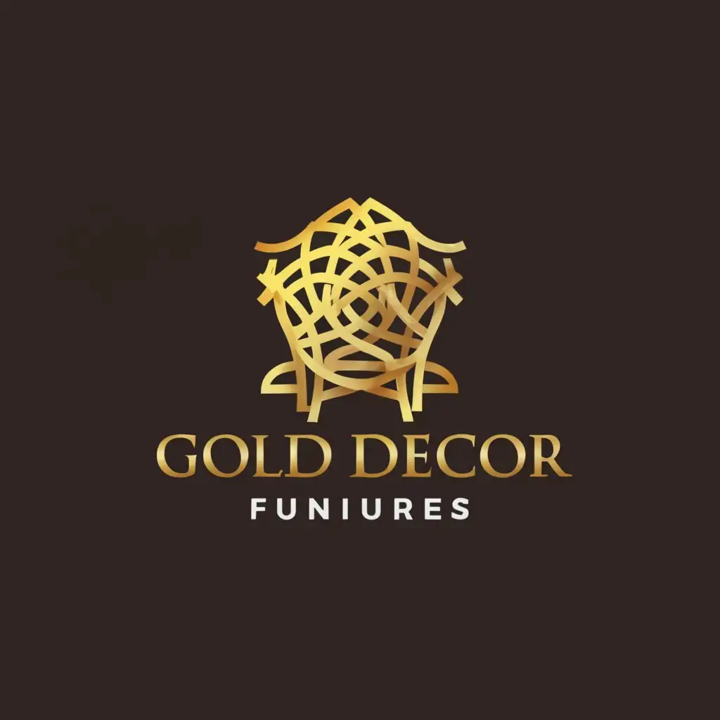 a logo design,with the text "GOLD DECOR FURNITURES", main symbol:GOLD DECOR FURNITURES,Moderate,clear background