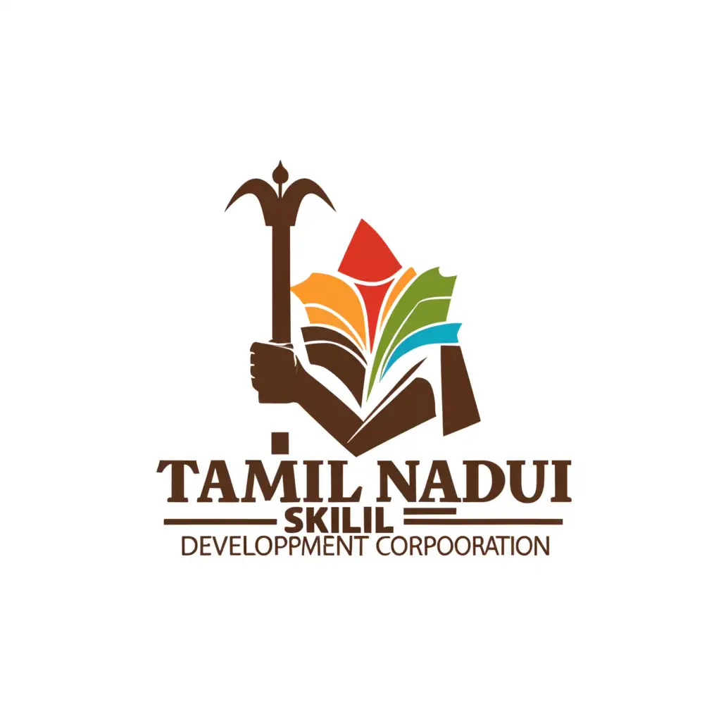 a logo design,with the text 'Tamil Nadu Skill Development Corporation', main symbol:Tamil Nadu, Skill, Employment,Moderate,be used in Education industry,clear background