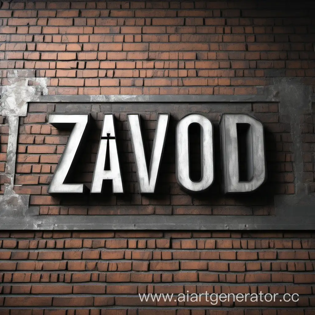 Надпись ZAVOD на английском
Задний фон, фабрики 
