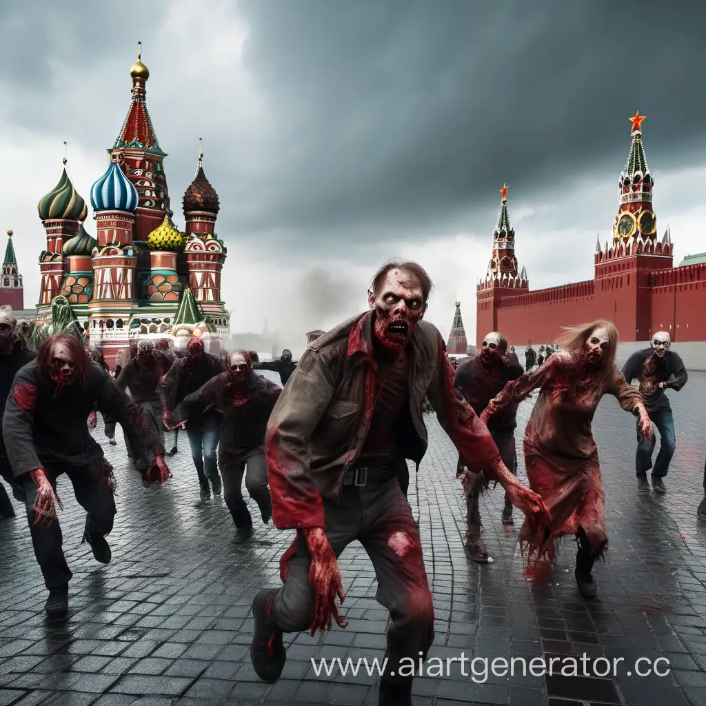 Красную площадь в Москве атакуют зомби