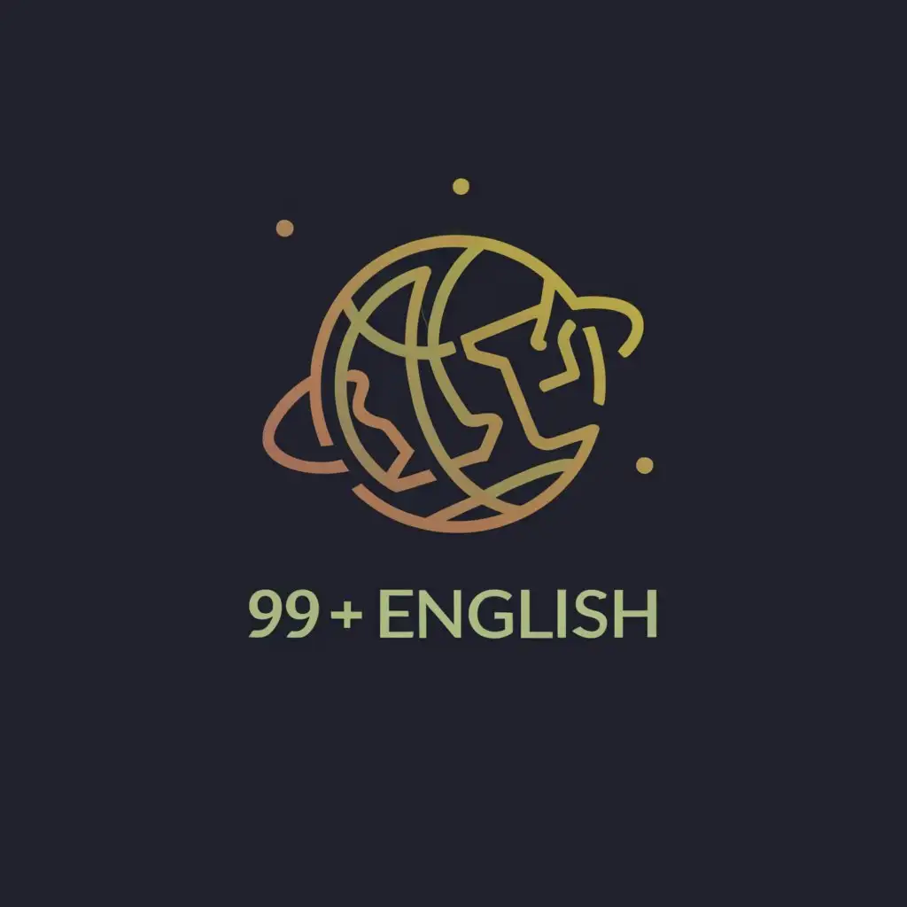 a logo design,with the text '99English', main symbol:Planet, Earth,Moderate, clear background