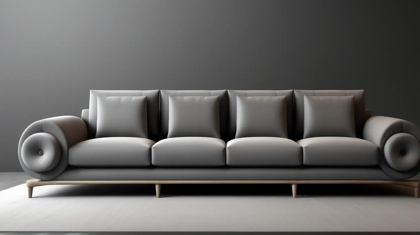 Modern Italian Sofa with PShaped Arm and CloudLike Sleeve Design