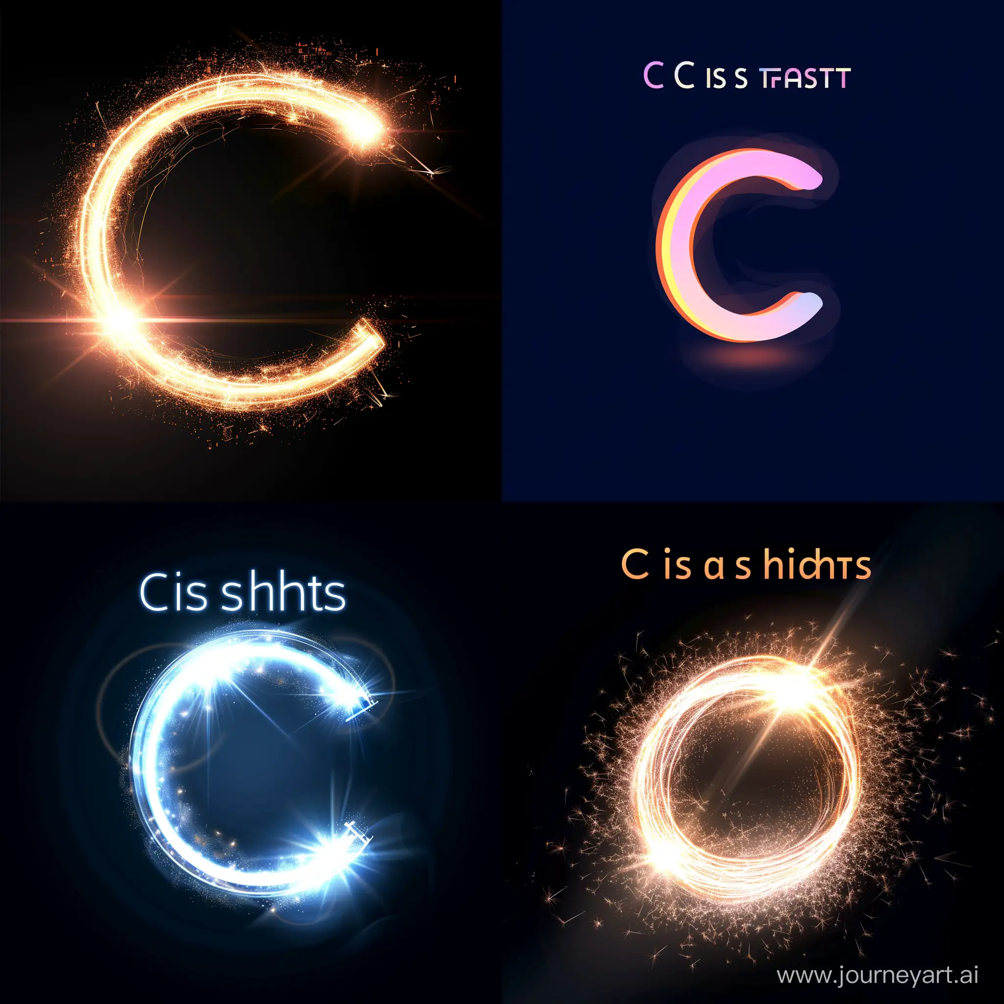 Text "C is as fast as light" above the symbol of light
