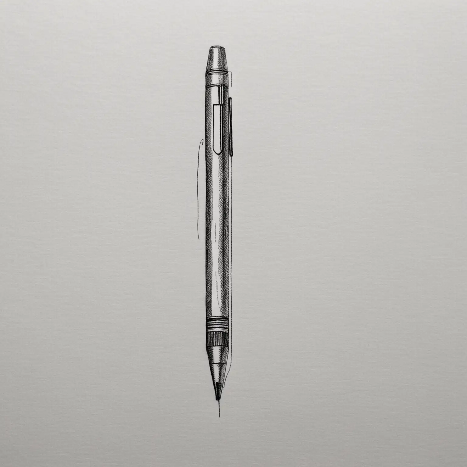 Sketch of a Slim Pen Minimalistic Pencil Drawing