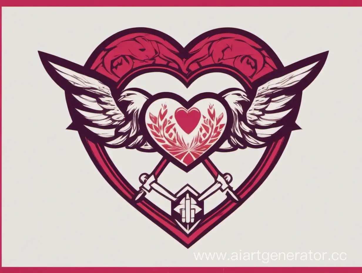 эмблема  девичьей команды под названием "союз отзывчивых сердец"