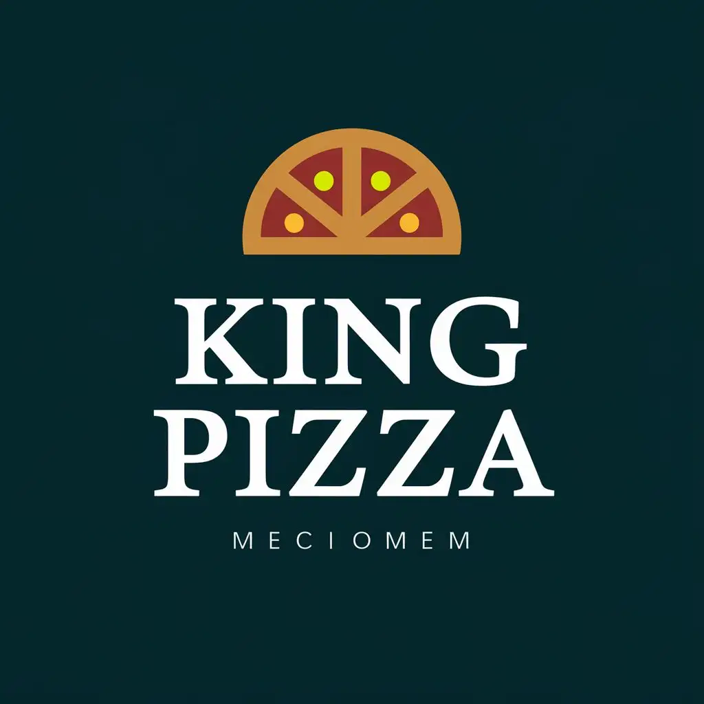 logo, pizza, with the text "king pizza", typography