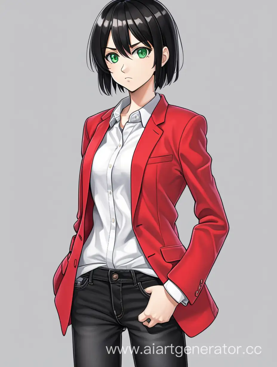 Anime-Tall-Girl-with-Black-Short-Hair-in-Red-Business-Jacket