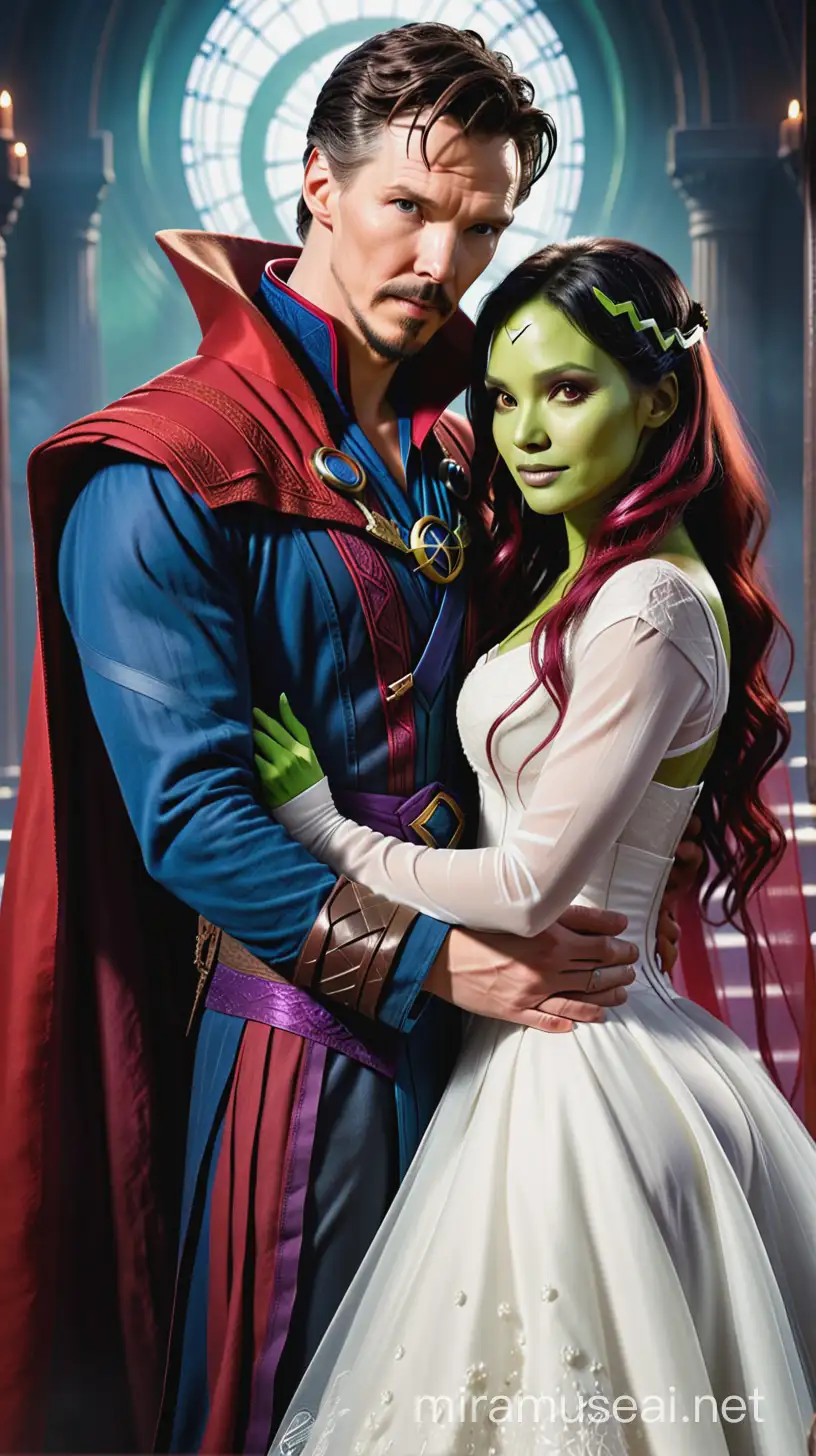 Doctor strange with his bride (Gamora)