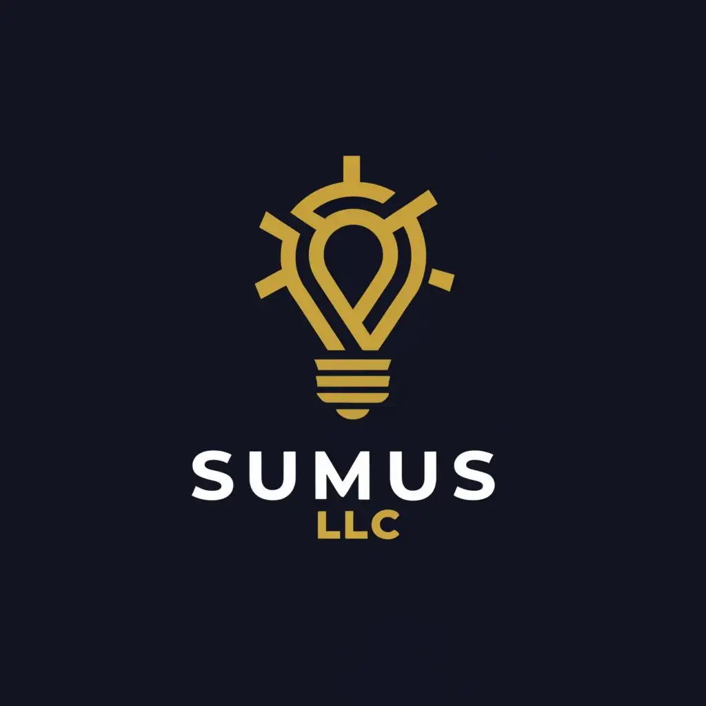 a logo design,with the text "Sumus LLC", main symbol:Light bulb,Moderate,be used in Technology industry,clear background