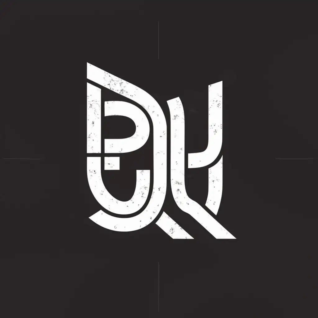 a logo design,with the text "p7u", main symbol:dark graffiti minimalism,Minimalistic,clear background