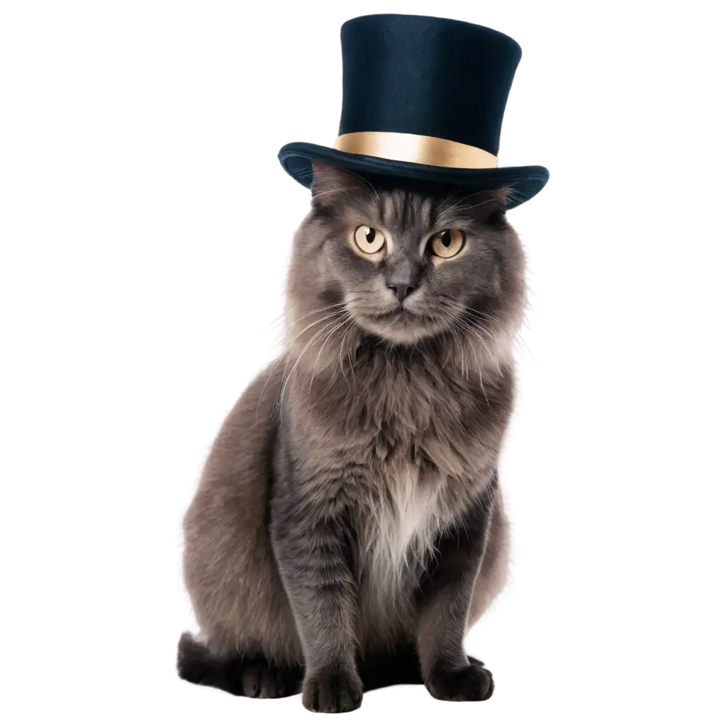 Elegant-Cat-Wearing-Top-Hat-PNG-Exquisite-Feline-Fashion-in-HighResolution