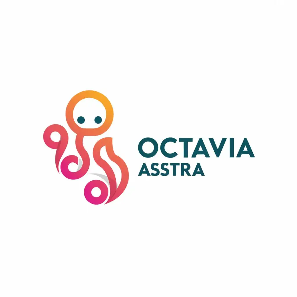 a logo design,with the text "Octavia Astra", main symbol:Octopus,Minimalistic,be used in Entertainment industry,clear background