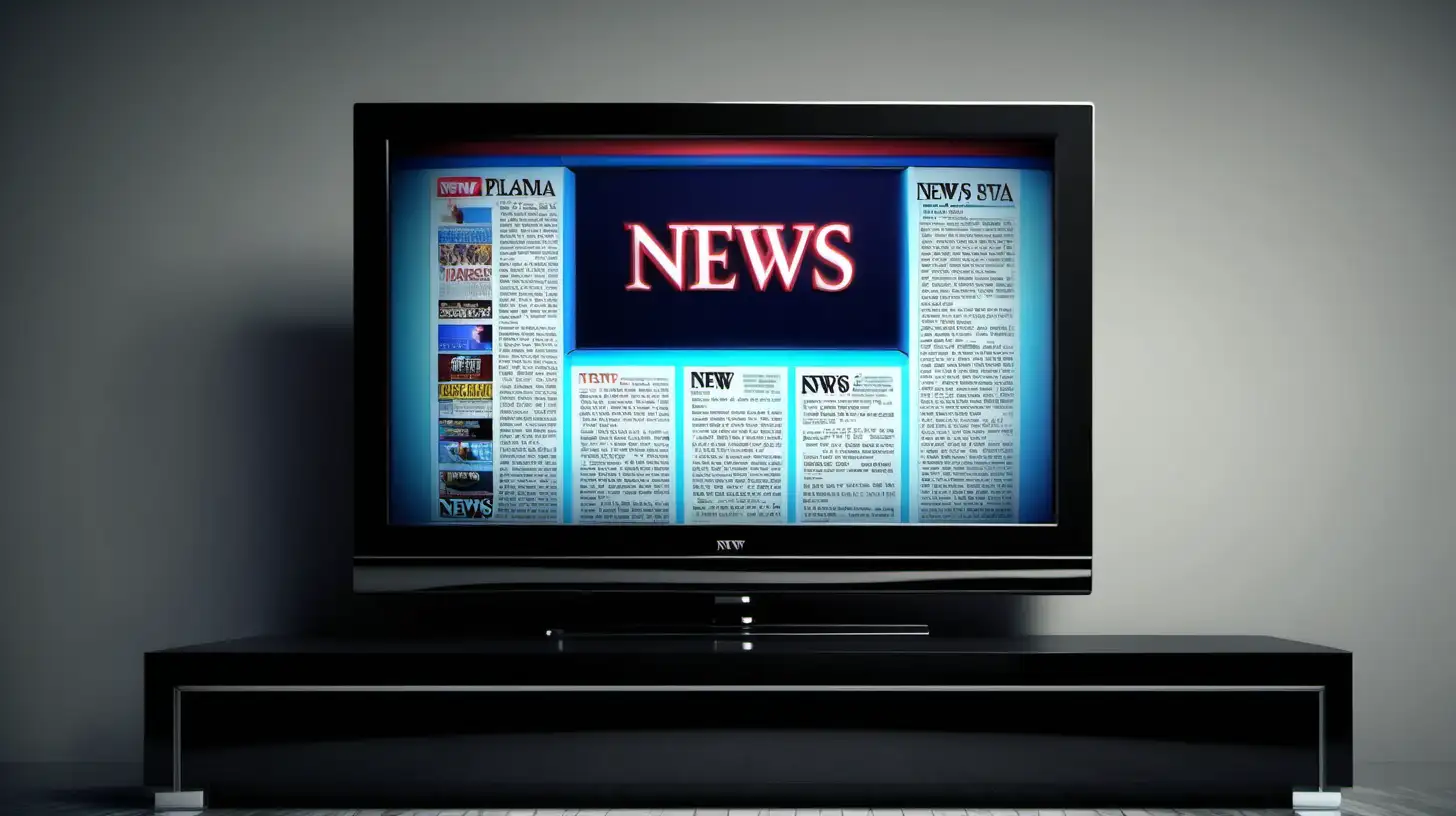 телевизор-плазма с новостями, современный
