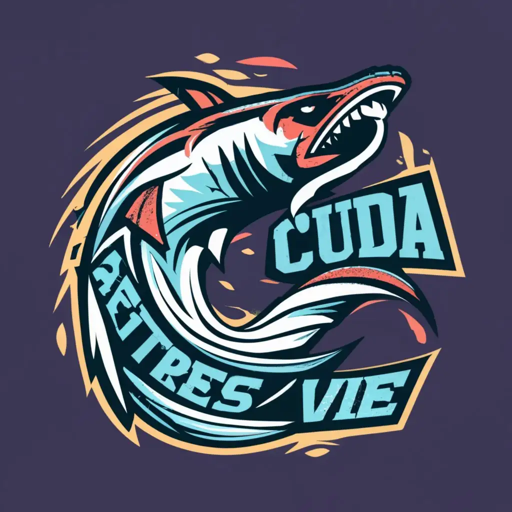 logo, sea theme aggressive arcteryx gym vibe, with the text "CUDA", typography, be used in Sports Fitness industry CUDA