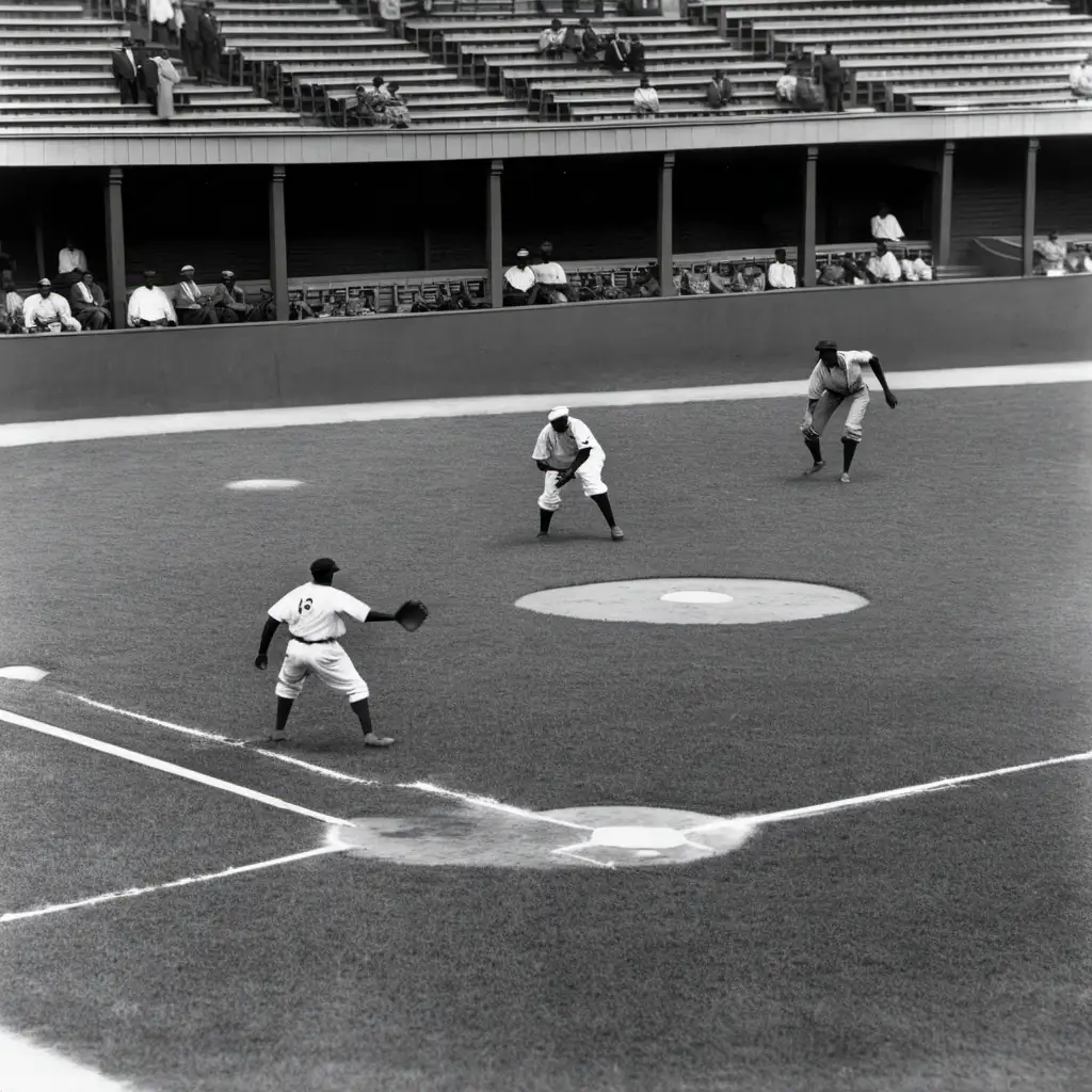 African American Baseball Game 1932 Vintage Sports Action Scene