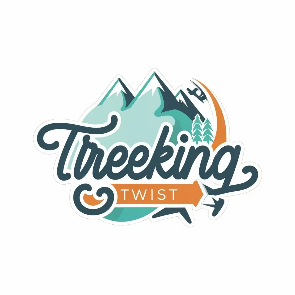 logo, Traveling, with the text "Trekking Twist", typography, be used in Travel industry