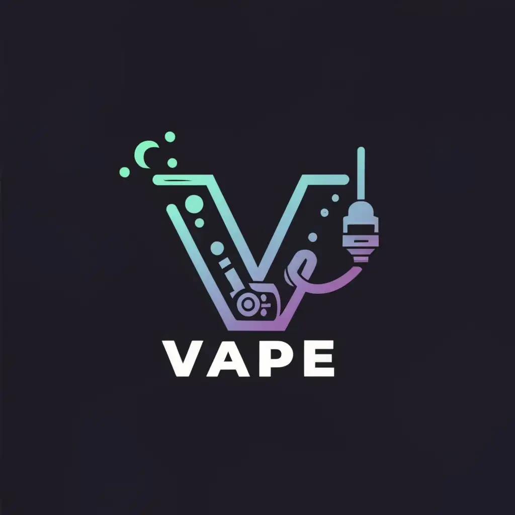 logo, The letter V, and a vape, with the text "Vape", typography, be used in Technology industry