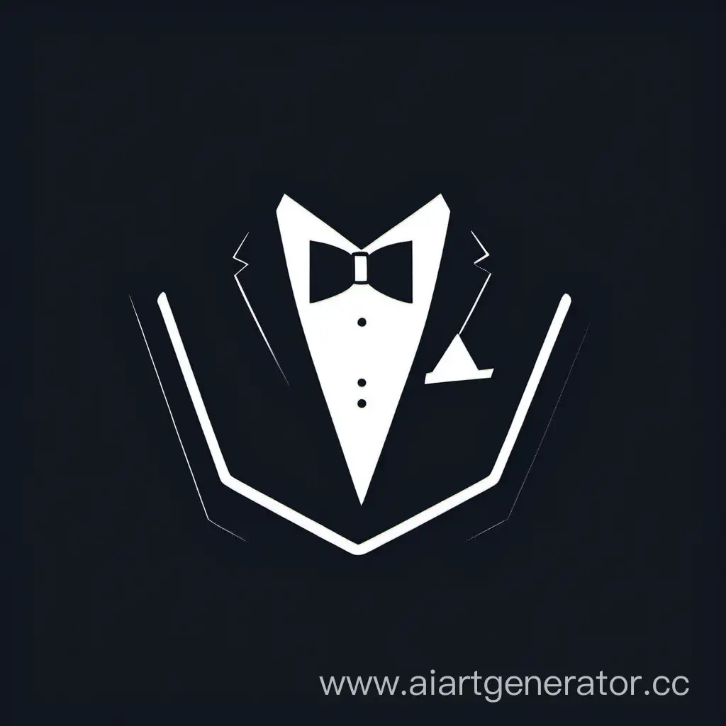 Minimalist-Data-Steward-Logo-in-Tuxedo-and-Bowtie-on-Black