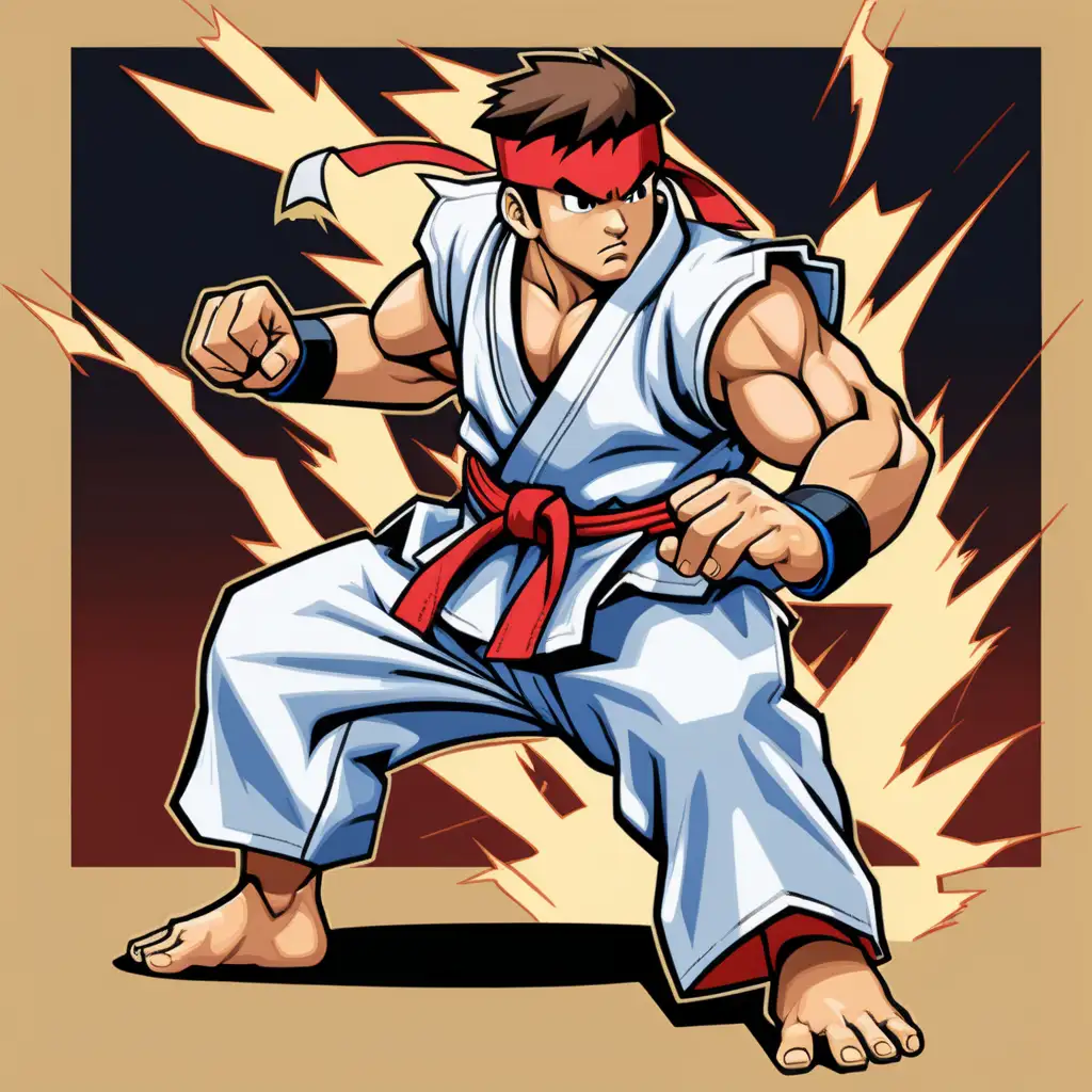 Ryu the Master Martial Artist Embodying LightningFast Strikes and Impeccable Technique in Old School Pokmon Art Style