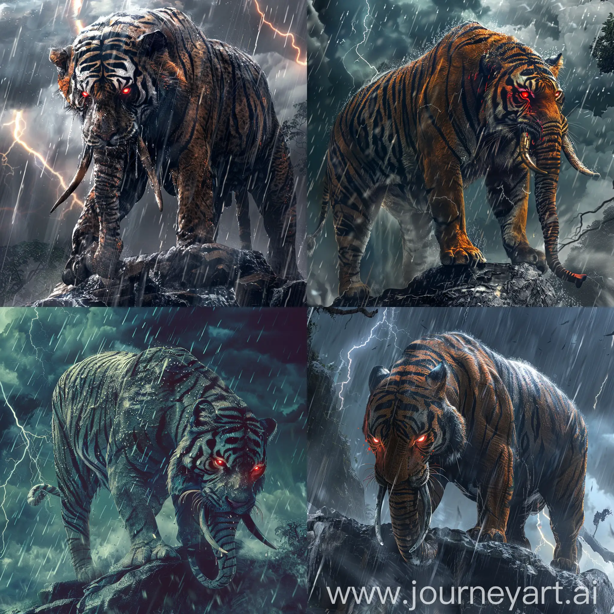 Mythical-Beast-Hybrid-in-Thunderstorm-TigerElephant