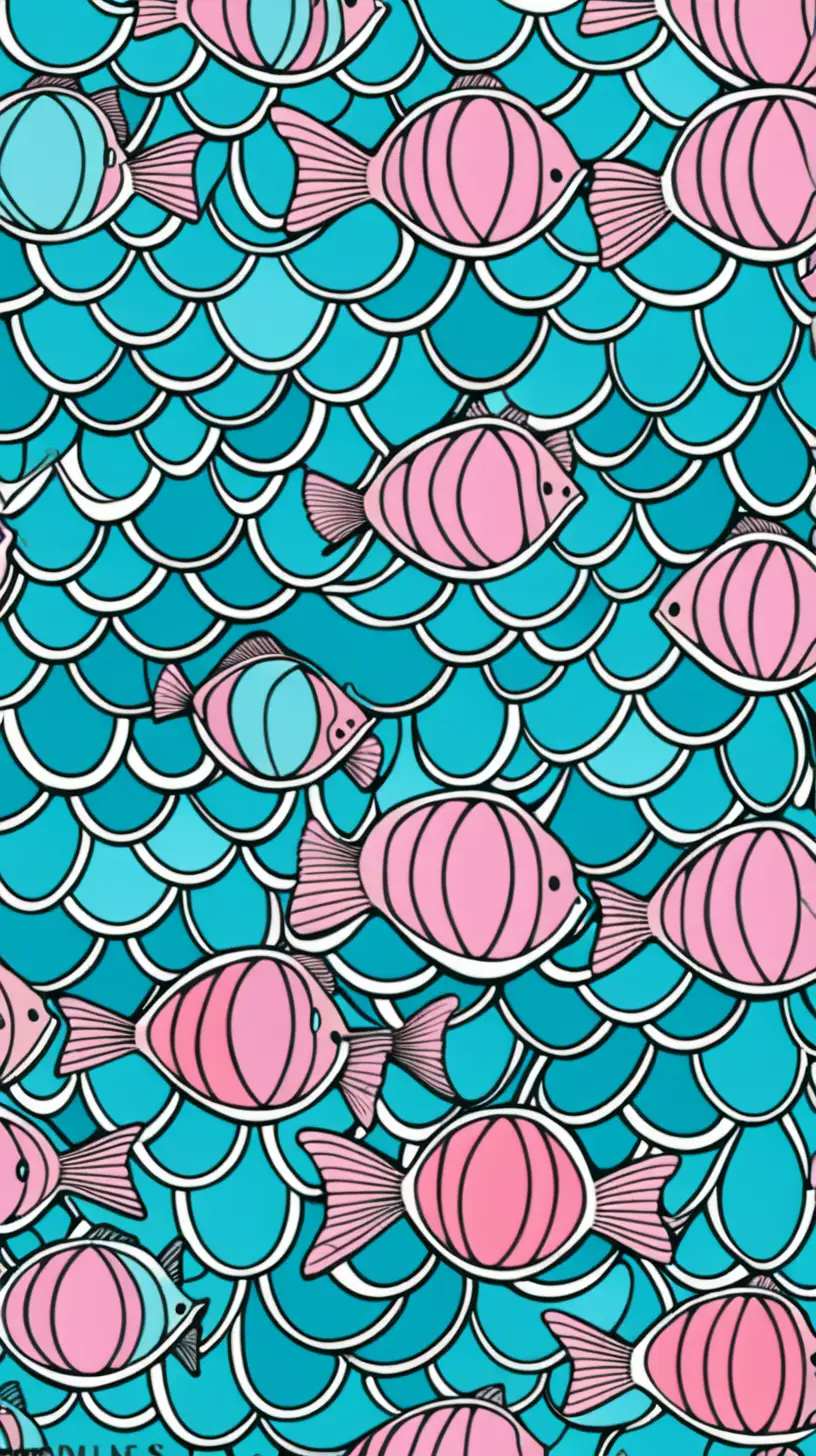 Mermaid seamless vector pattern fish scales background