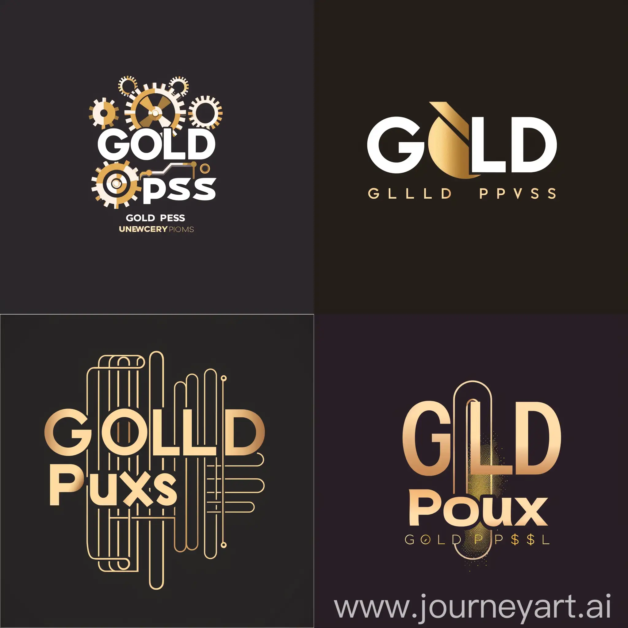 Gold Plus is a machine-building company that operates in the field of producing gold-making machines. I want you to design a logo for me that is inspired by industry and gold