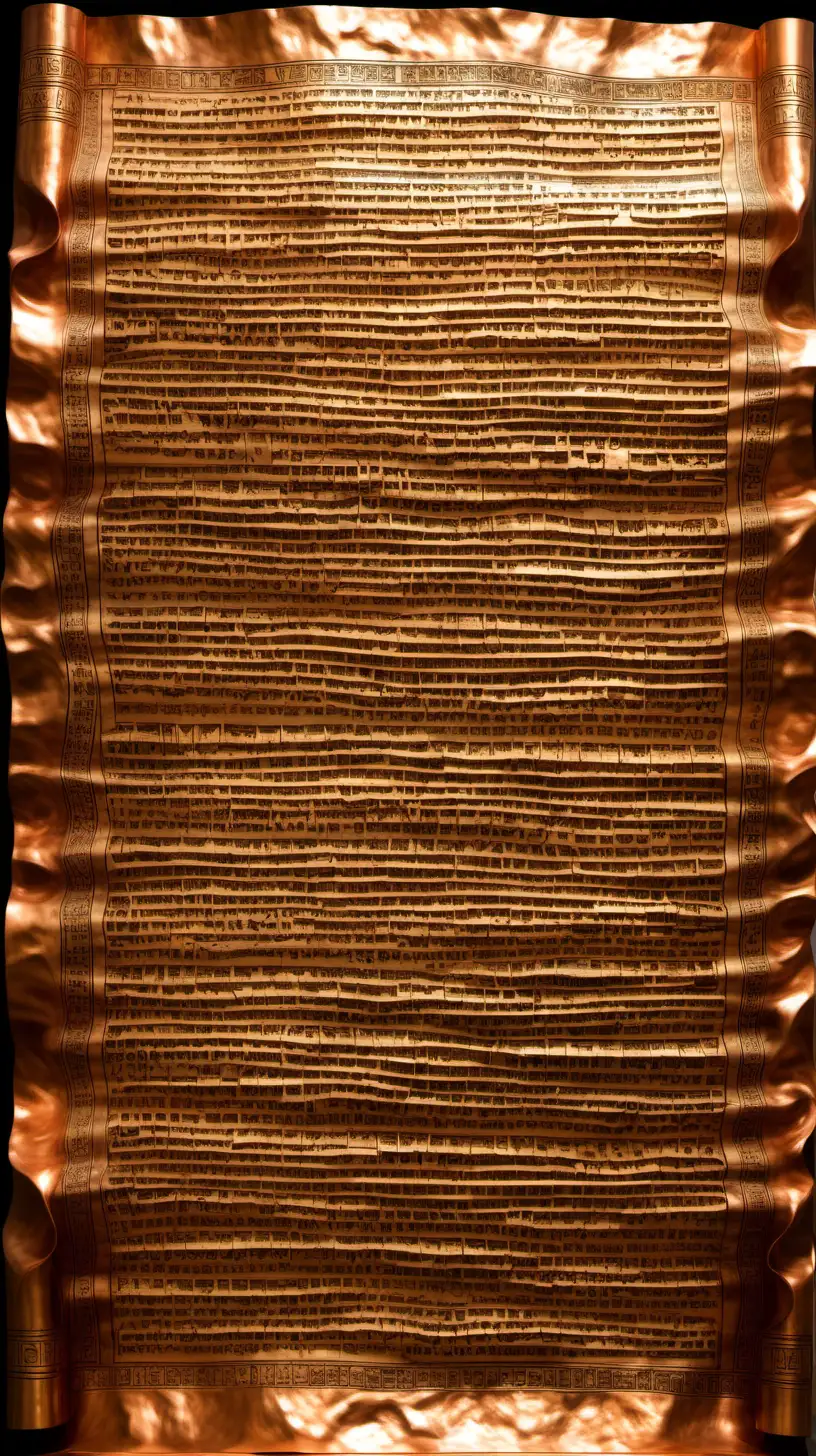 Ancient Copper Scroll of Qumran Civilization Uncovered