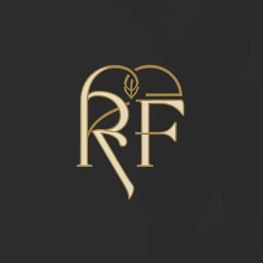 a logo design,with the text "RF", main symbol:Heart,complex,be used in Home Family industry,clear background