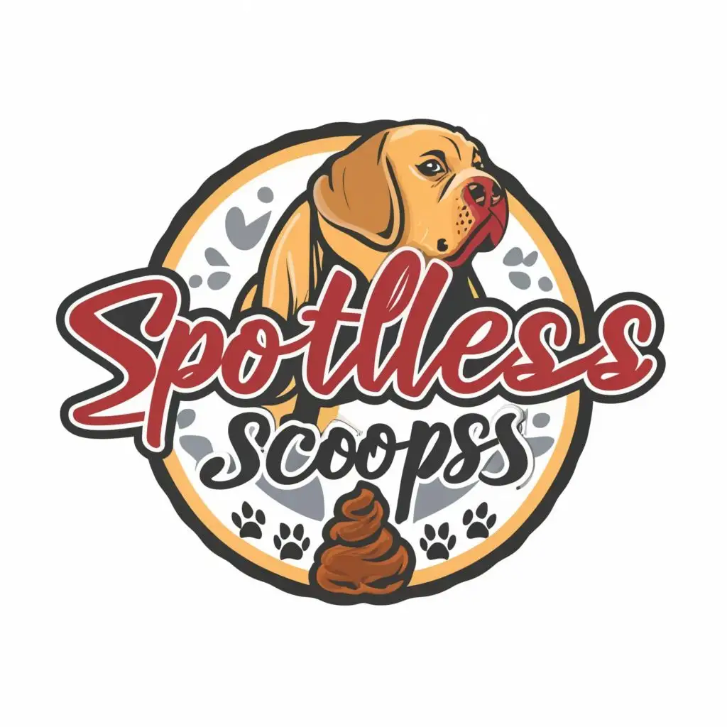 logo, Dog Poop Removal, with the text "Spotless Scoops", typography, be used in Animals Pets industry