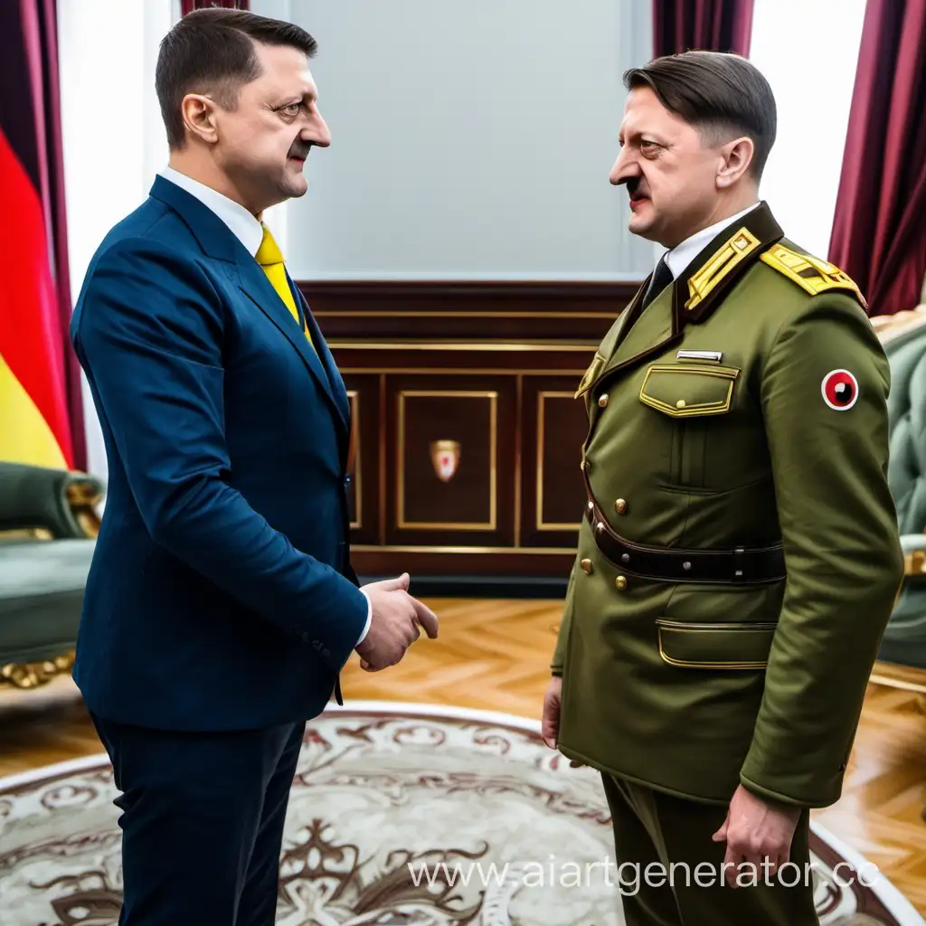 Zelenskys-Historic-Meeting-with-Hitler-Diplomatic-Encounter