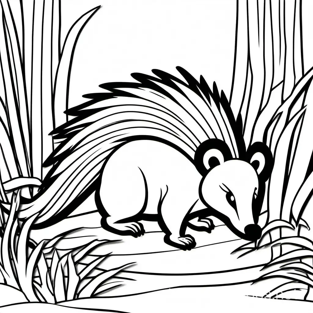 Simple-Skunk-Coloring-Page-for-Kids-with-Ample-White-Space