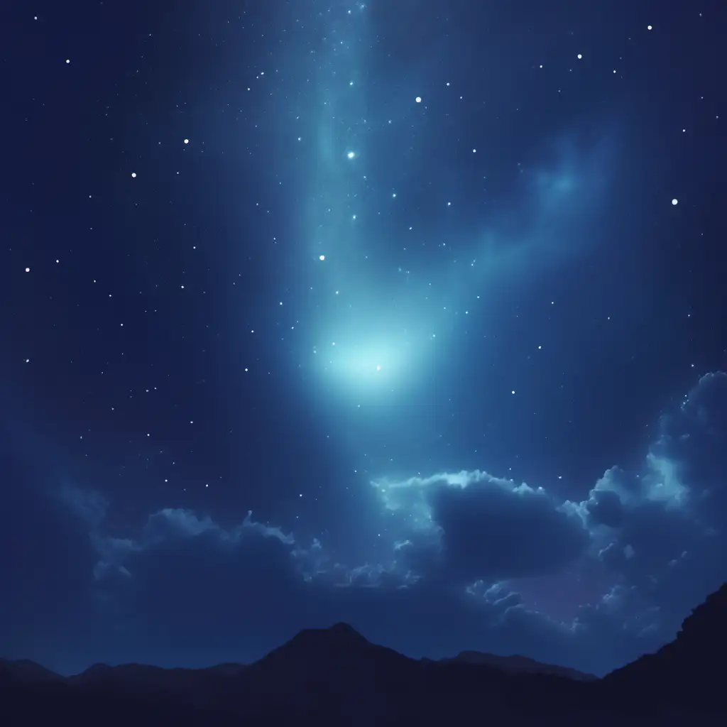 Starry Night Sky Landscape with Celestial Beauty