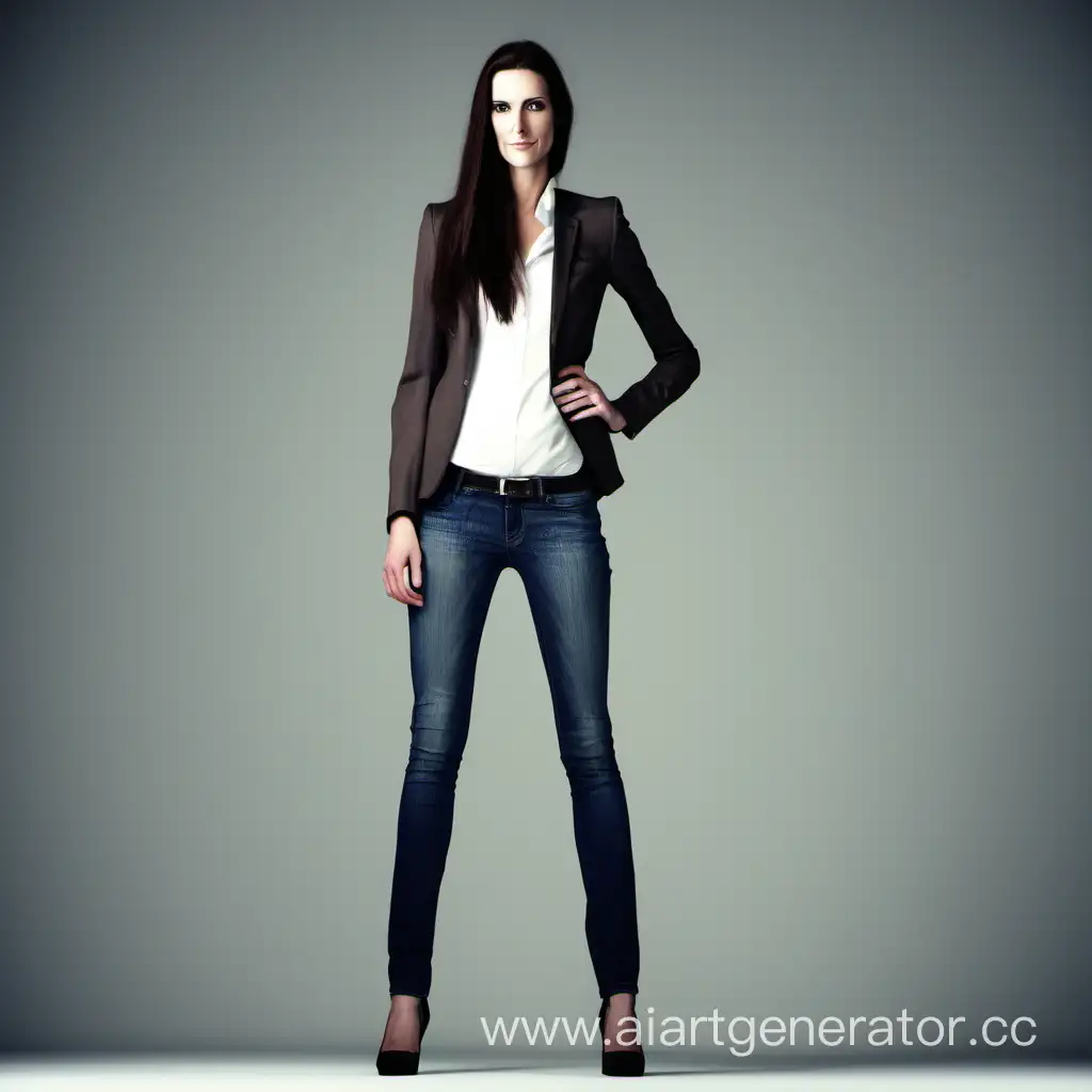 Elegant-Brunette-Woman-Standing-Tall
