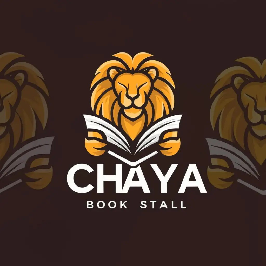 LOGO-Design-for-Chaya-Book-Stall-Majestic-Lion-Symbol-with-Elegant-Typography-and-Minimalist-Aesthetic