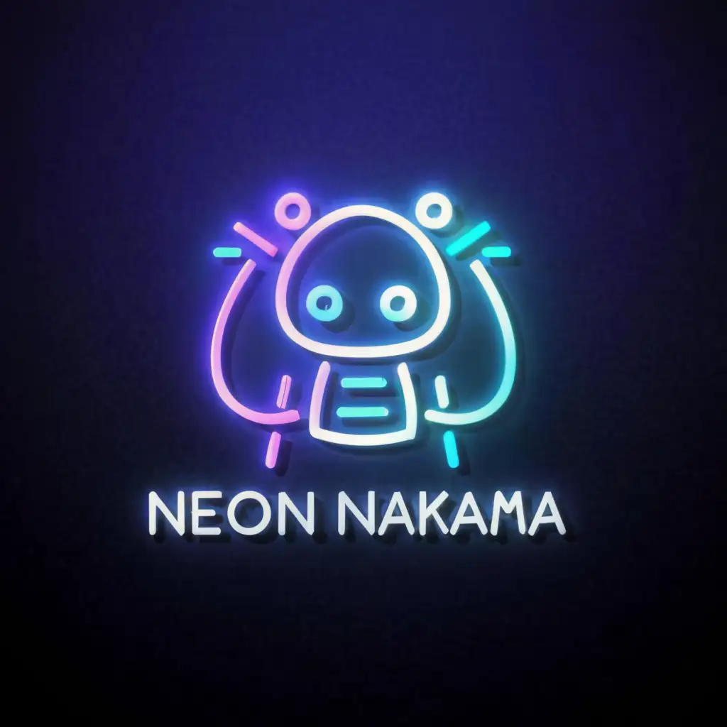 a logo design,with the text "Neon Nakama", main symbol:Anime Characters Lamp,Moderate,be used in Entertainment industry,clear background
