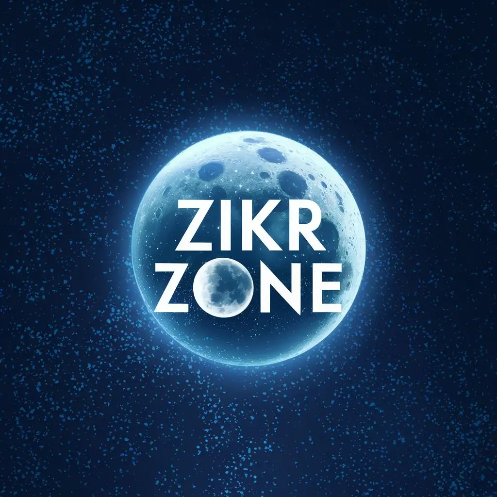 logo, Moon, with the text "Zikr Zone", typography