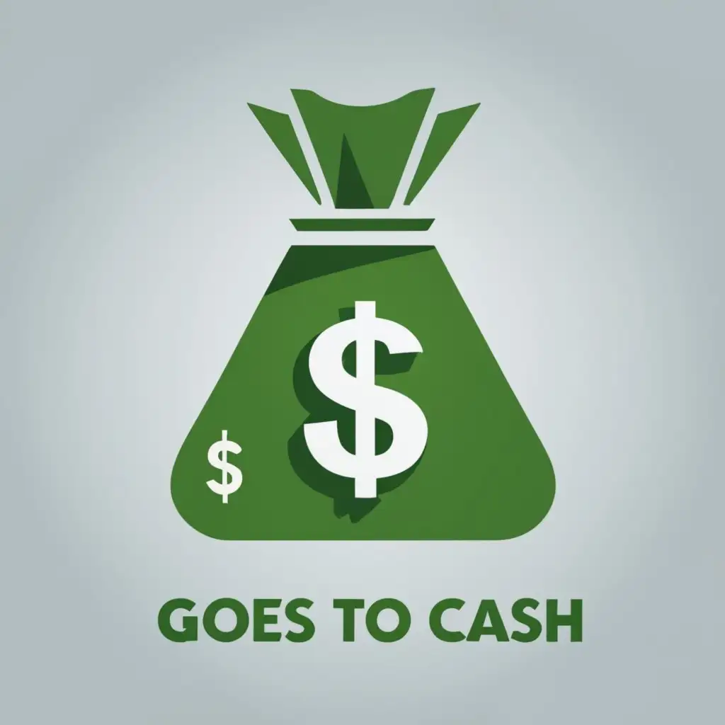 logo, cash, money, , with the text "goes to cash", typography, be used in Finance industry