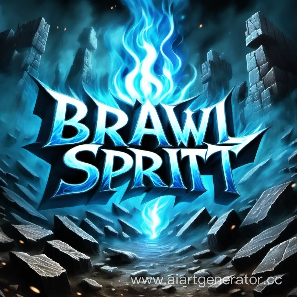 Надпись Brawl Spirit а на фоне синий огонь