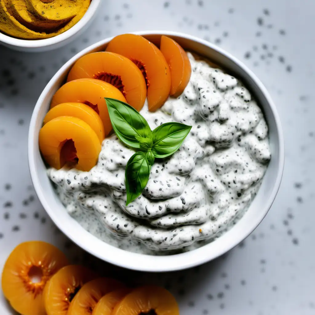 Delicious Apricot Basil Seed Yogurt Dip Infused with Ginger and Turmeric