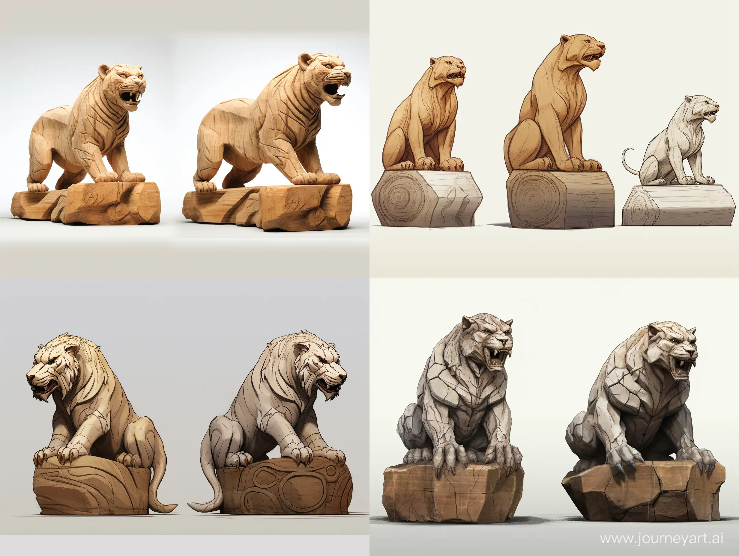 Ultra-Realistic-Wooden-SaberToothed-Tiger-Sculpture-Ready-for-Battle