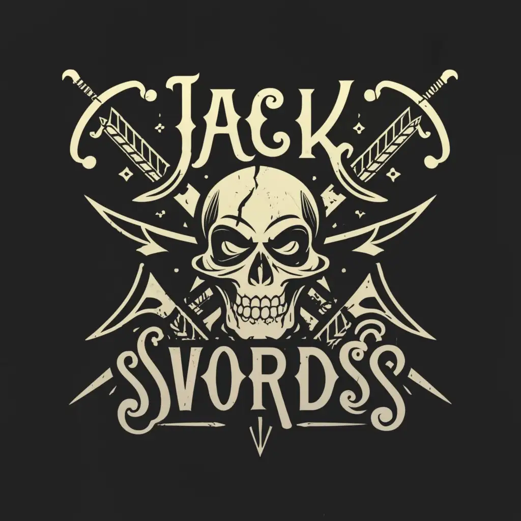 a logo design,with the text "Jack O` Swords", main symbol:Skull,complex,be used in Nonprofit industry,clear background