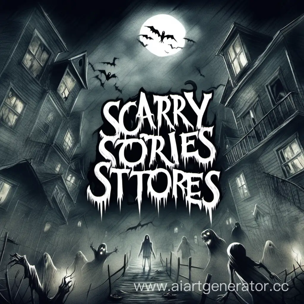draw a YouTube channel cover on the theme of scary stories
