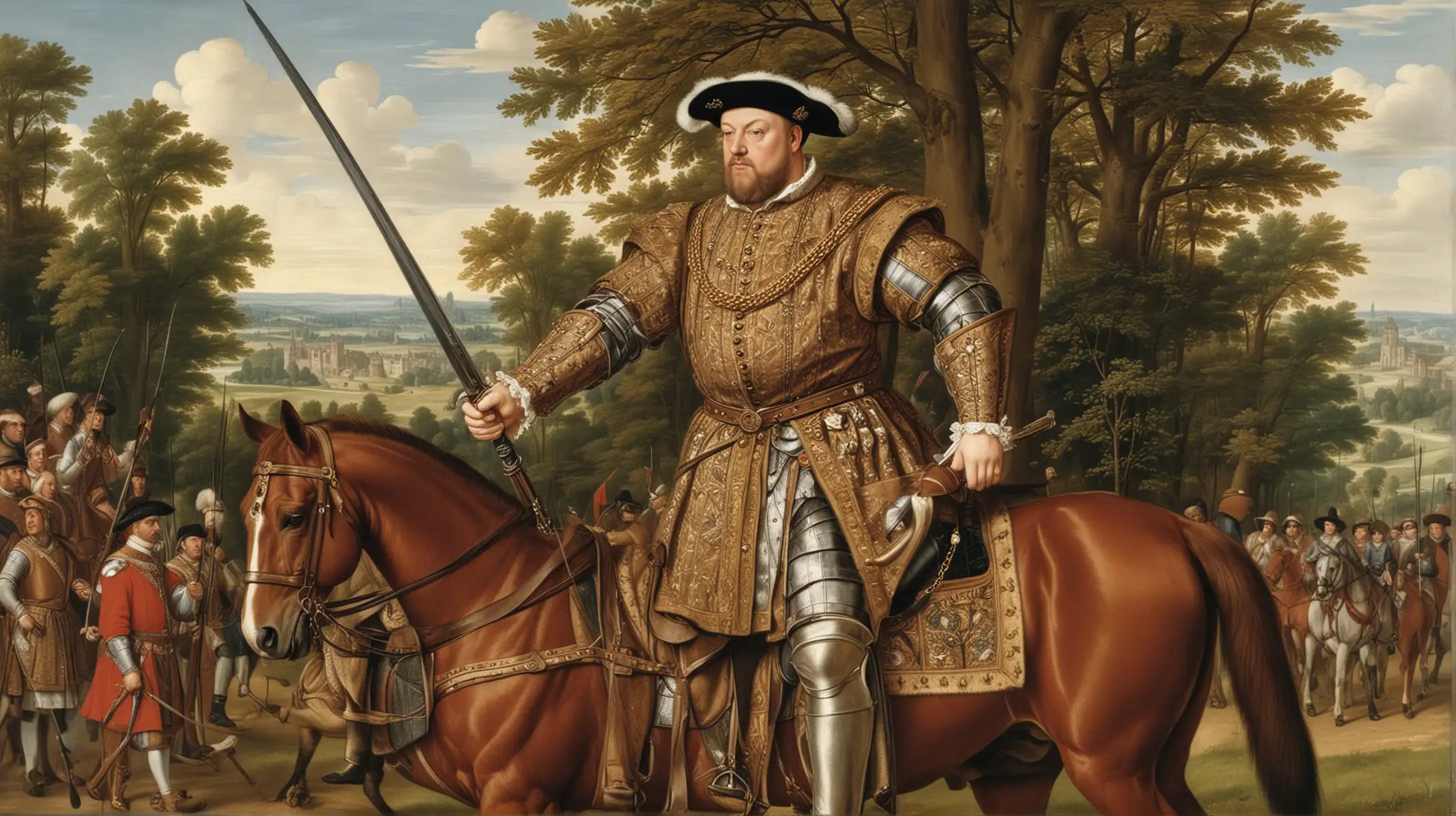 15th Century Royal Hunting Scene with Henry VIII
