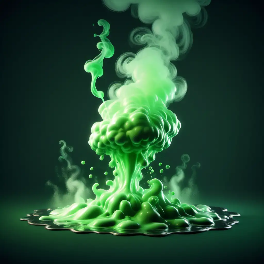 Eerie Light Green Poison Puddle with Toxic Fumes