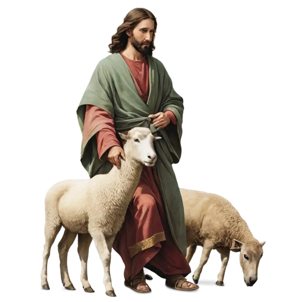 Jesus-Good-Shepherd-PNG-Image-Symbolic-Art-Depicting-Divine-Guidance