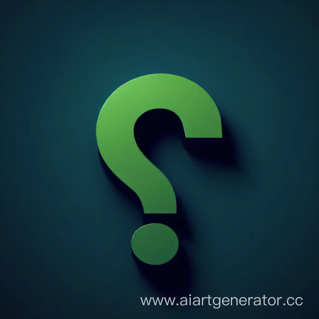 At the end of the presentation, instead of asking "Do you have any questions?", I would like to put a beautiful picture with a question mark. Can you create it for me? Available in green and dark blue colors