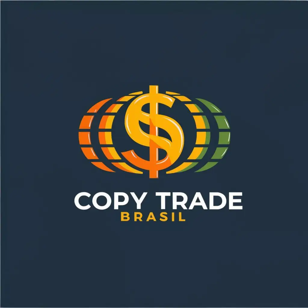logo, Symbol of money with dollars and euro, with the text "COPY TRADE BRASIL", typography, be used in Finance industry