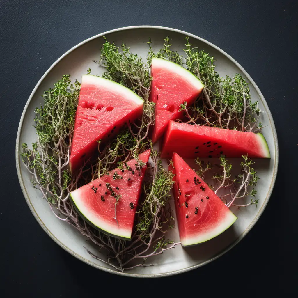 Fresh Thyme and Juicy Watermelon Vibrant Culinary Harmony