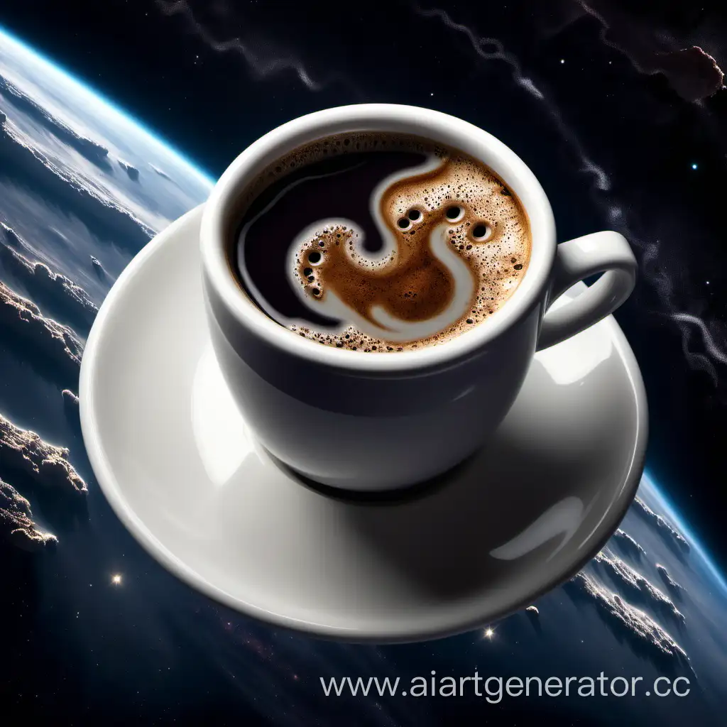 Чашка кофе в космосе