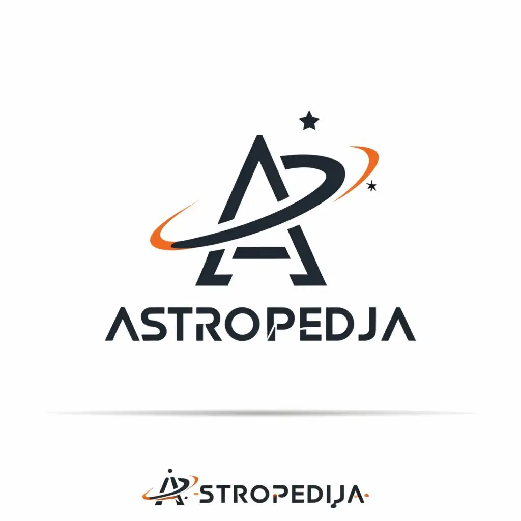 a logo design,with the text "Astropedija", main symbol:Letter A,Minimalistic,be used in Education industry,clear background